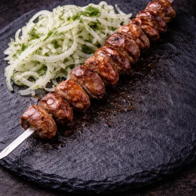 Куриные сердечки на мангале